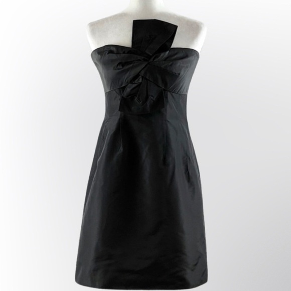J.Crew Collection Bow Front Silk Taffeta Midi Dress - Picture 2 of 9